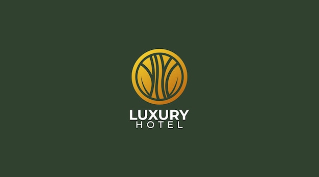 Vector golden leaf hotel logo design vector