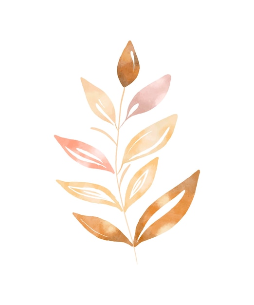 Golden leaf illustration on a white background