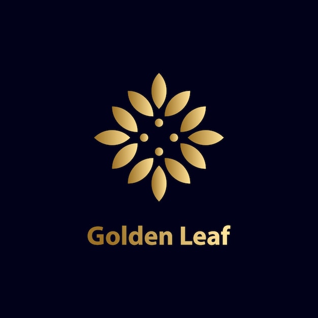 Golden Leaf Logo Template