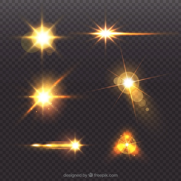 Golden lens flare collection