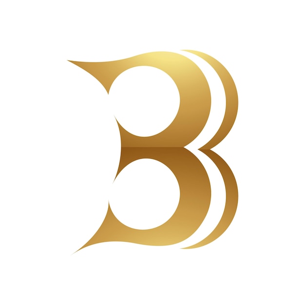 Vector golden letter b symbol on a white background icon 7