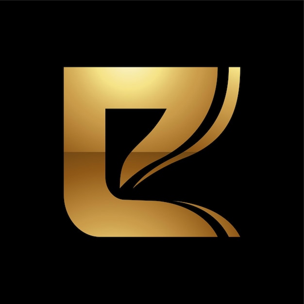 Golden Letter E Symbol on a Black Background Icon 6