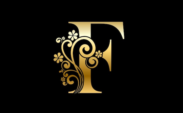 Vector golden letter f