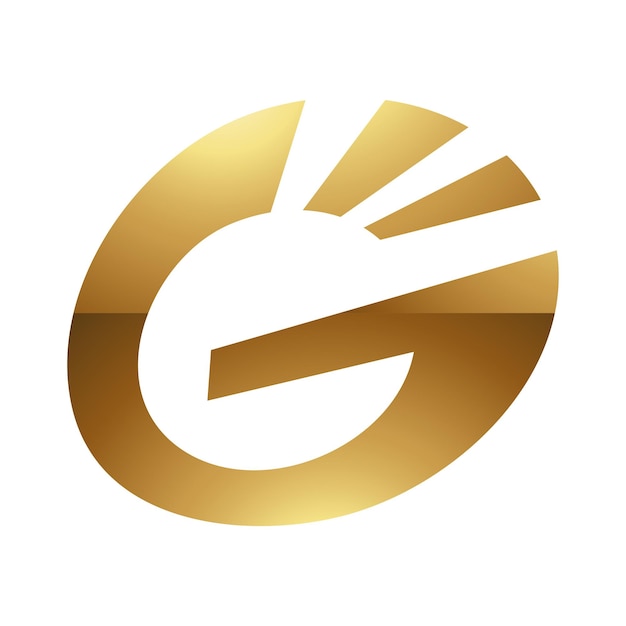 ベクトル 白い背景のアイコン 1 に金色の文字 g シンボル