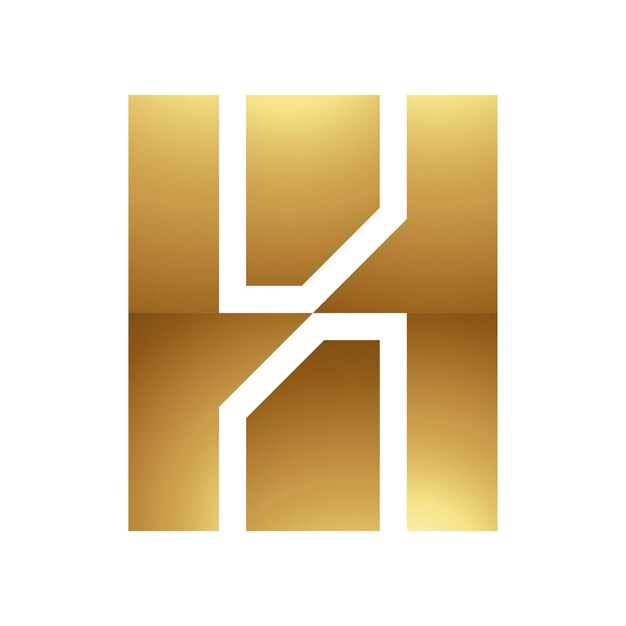 Вектор Символ золотой буквы h на белом фоне, икона 7