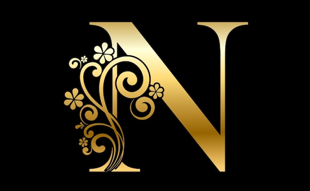 Golden Letter N