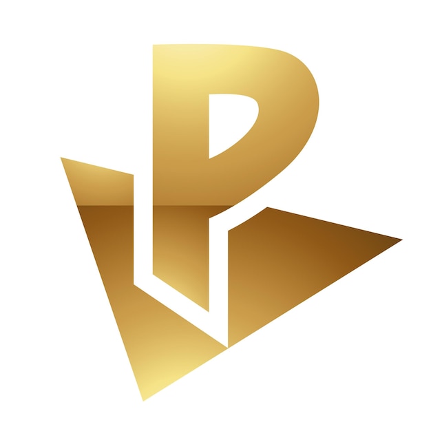 Golden Letter P Symbol on a White Background Icon 6