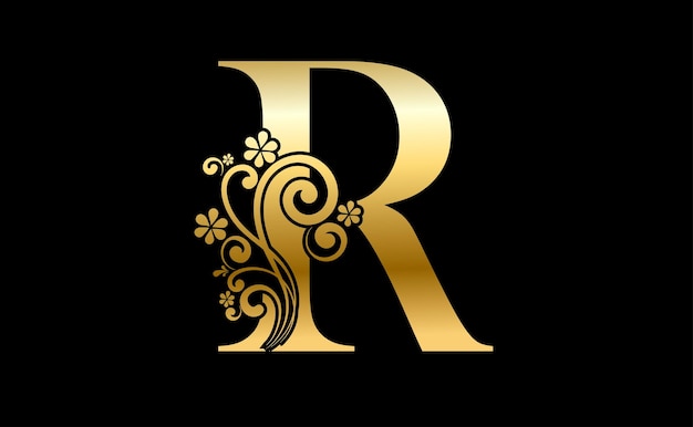 Vector golden letter r