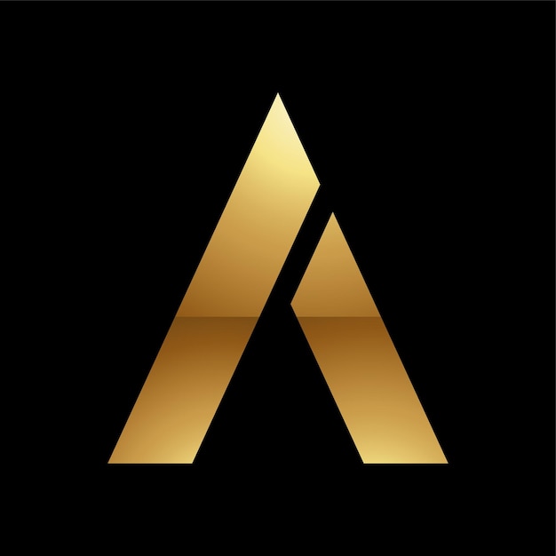 Golden Letter A Symbol on a Black Background Icon 8