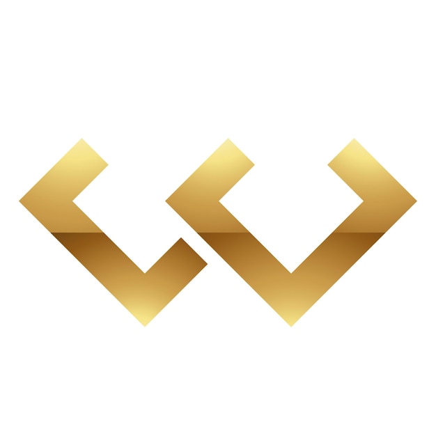 Golden Letter W Symbol on a White Background Icon 2