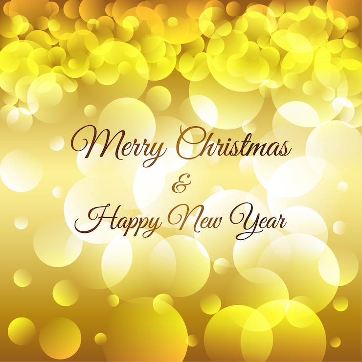 वेक्टर golden light bokeh of merry christmas & happy new year