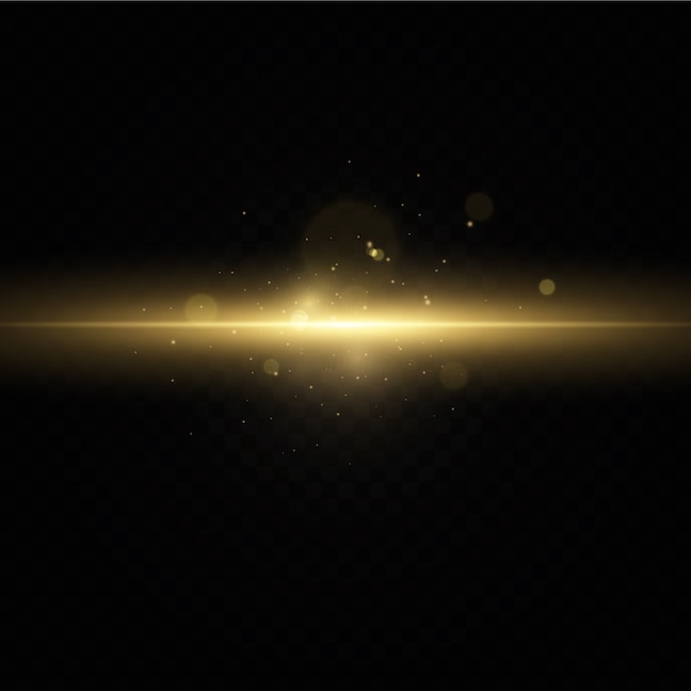 Golden light effect. Abstract laser beams of light.