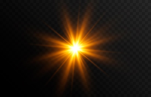 Golden light a flash of light a magical glow sun sun rays png light png vector image