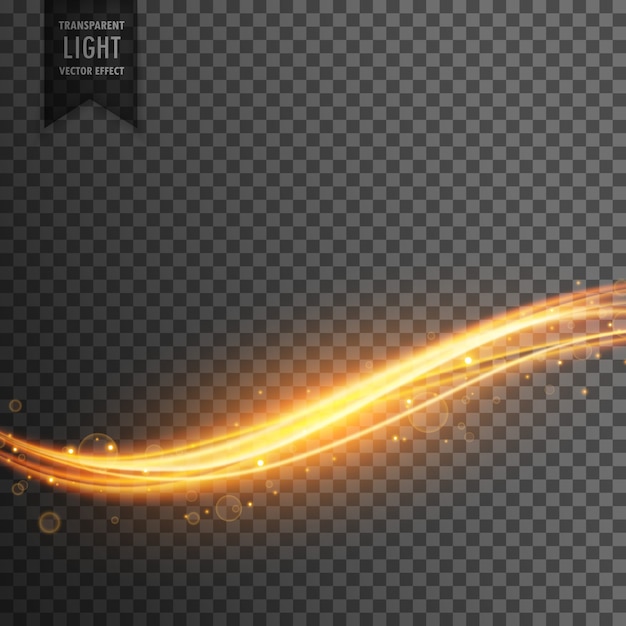 Vector golden light streak transparent effect