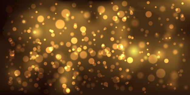 Golden Lights Background Christmas Lights Concept Vector illustration