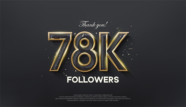 Golden line thank you 78k followers with a luxurious and elegant gold color