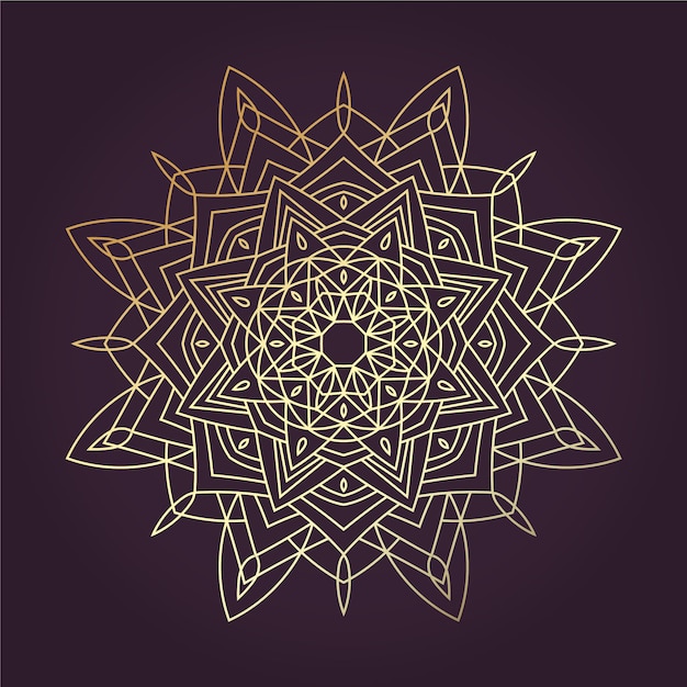 Golden lineart mandala