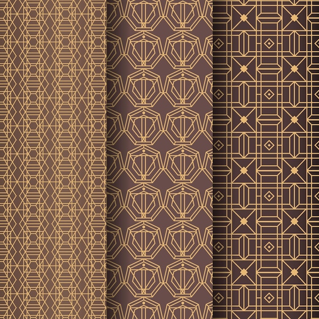 Golden lines art deco pattern template