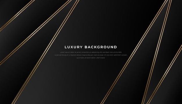 Golden Lines Luxury on Black Overlap Background