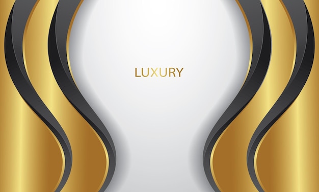 Golden lines luxury on cream color background elegant realistic paper cut style 3d