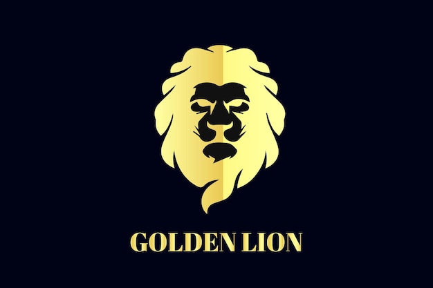 Golden Lion Head Vector. Gold Lion Illustration