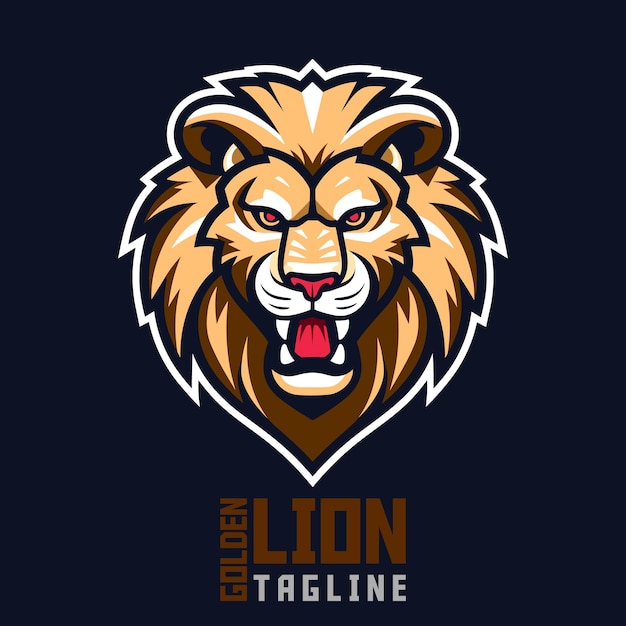 Golden Lion Mascot Illustration Captivating Vector Graphic for Gaming and Athletic Groups