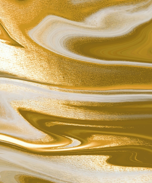 Vector golden liquid ink painting abstract background.