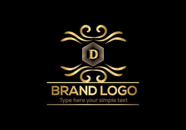 Vector golden logo on black background