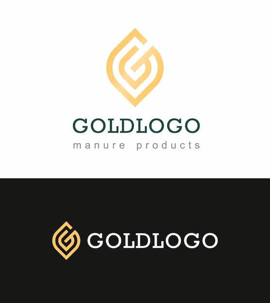 Vector golden logo template design usable for nature and luxury brand and products