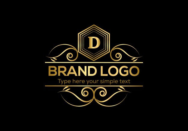 Vector golden logo vector illustration on black background