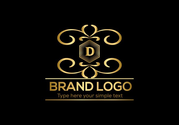 Golden Logo Vector illustration on black background