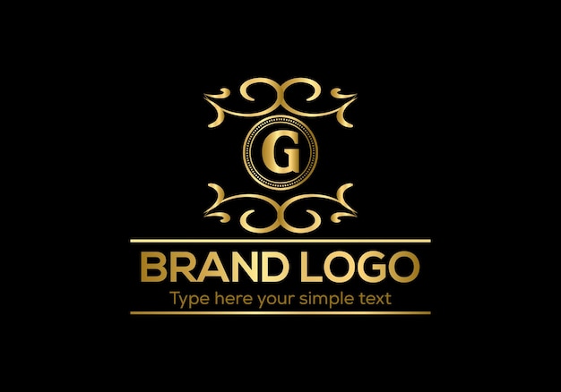 Golden Logo Vector illustration on black background