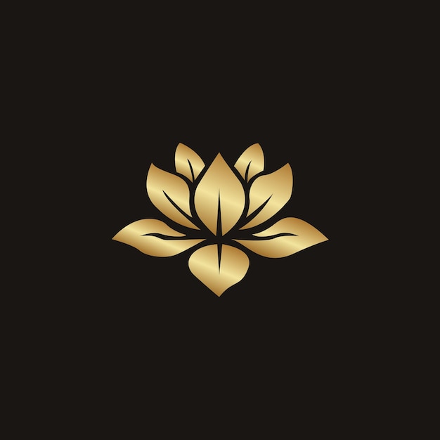 Golden lotus logo design template