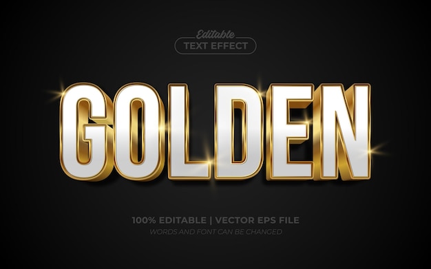 Vector golden luxury 3d shiny editable text effect font style