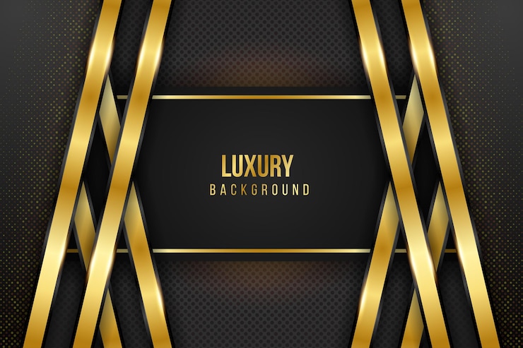 Vector golden luxury background template with geometric shapes premium vector