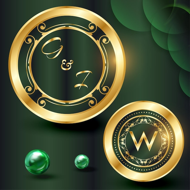 Vector golden luxury badge label