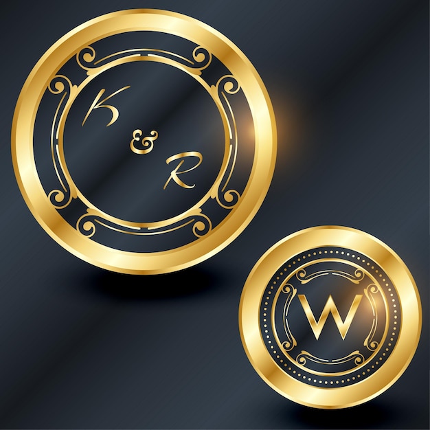 Vector golden luxury badge label