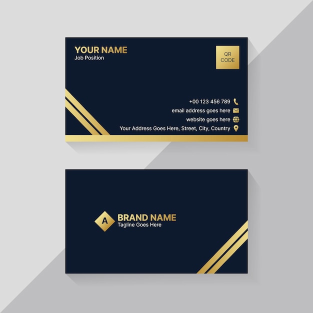 Golden Luxury Black Professional Business Card Template Design