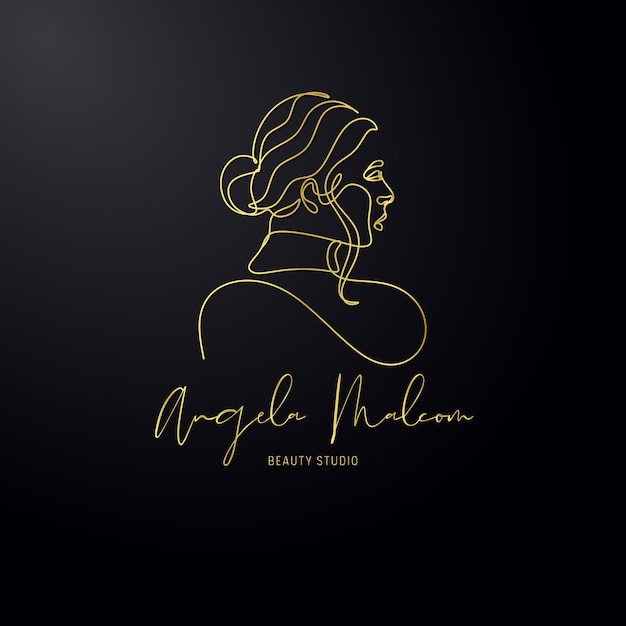 Vector golden luxury elegant minimalist fashion 3d beauty logo design