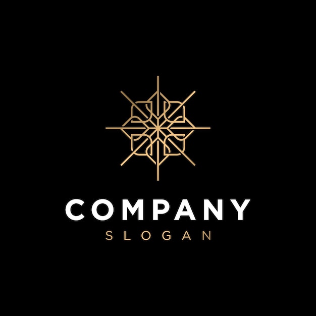 Golden Luxury flower logo Mark design