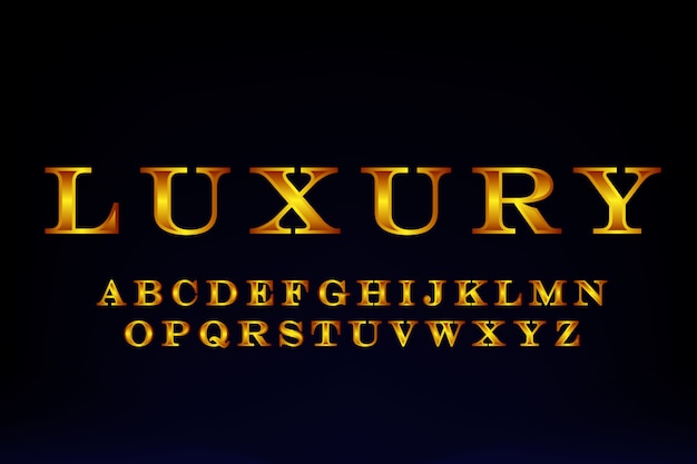 Vector golden luxury font design