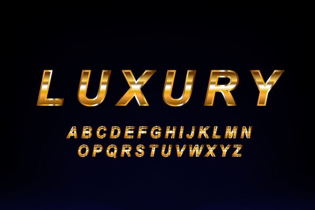 Golden luxury font design