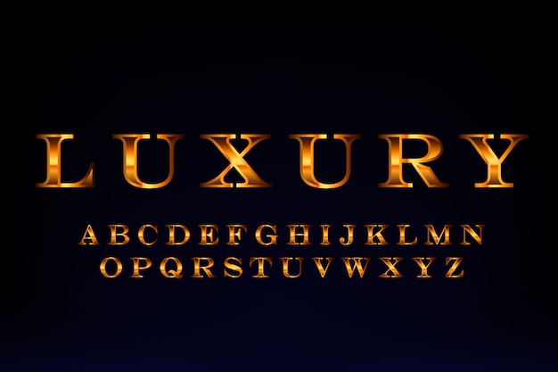 Vector golden luxury font design