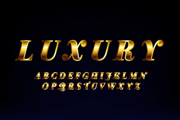 Vector golden luxury font design