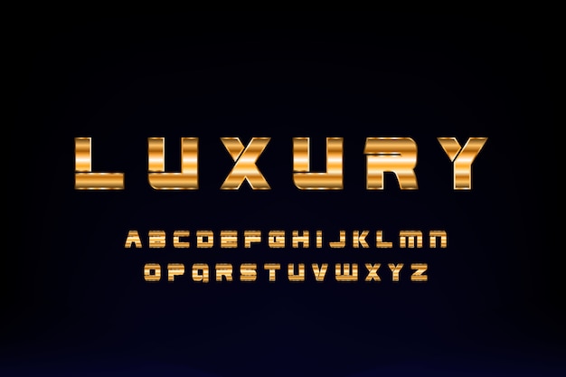 Vector golden luxury font design