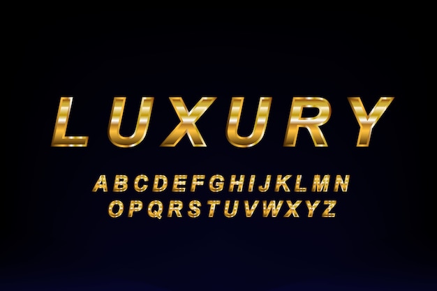 Vector golden luxury font design