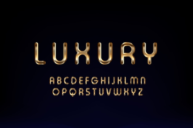 Vector golden luxury font design