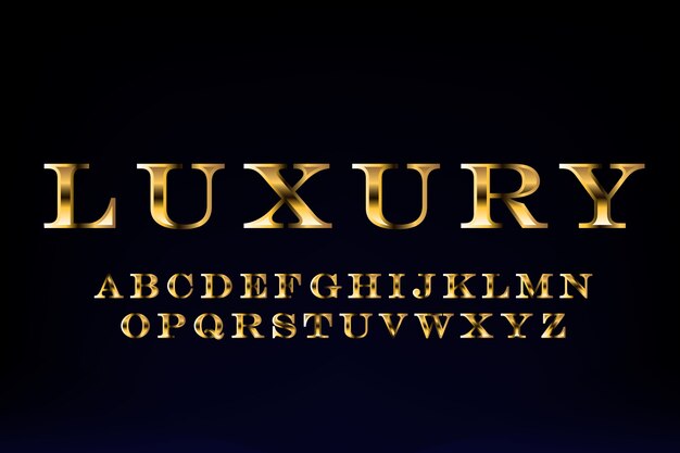 Vector golden luxury font design