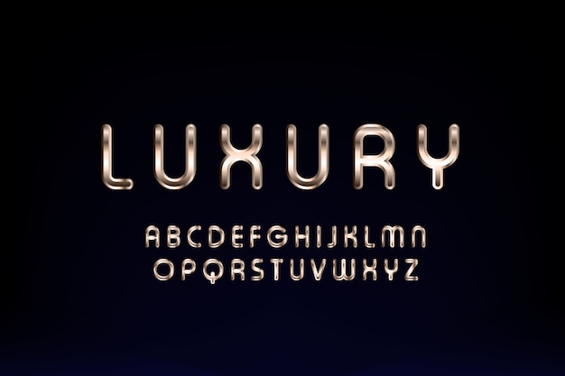 Golden luxury font design