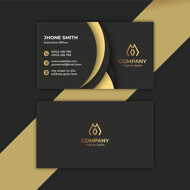 Golden luxury horizontal business card